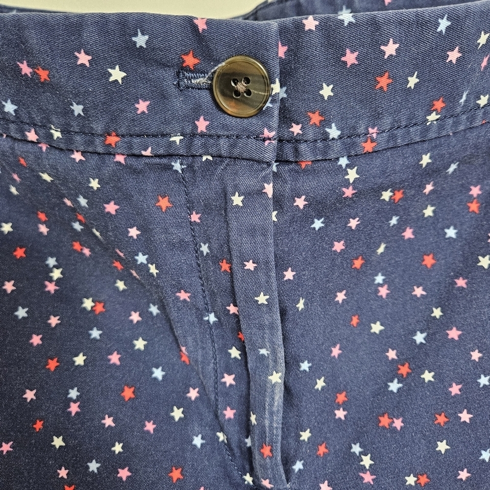 Talbots Women's Relaxed Chino Shorts Navy Mini Stars Size 14 - Picture 5 of 11